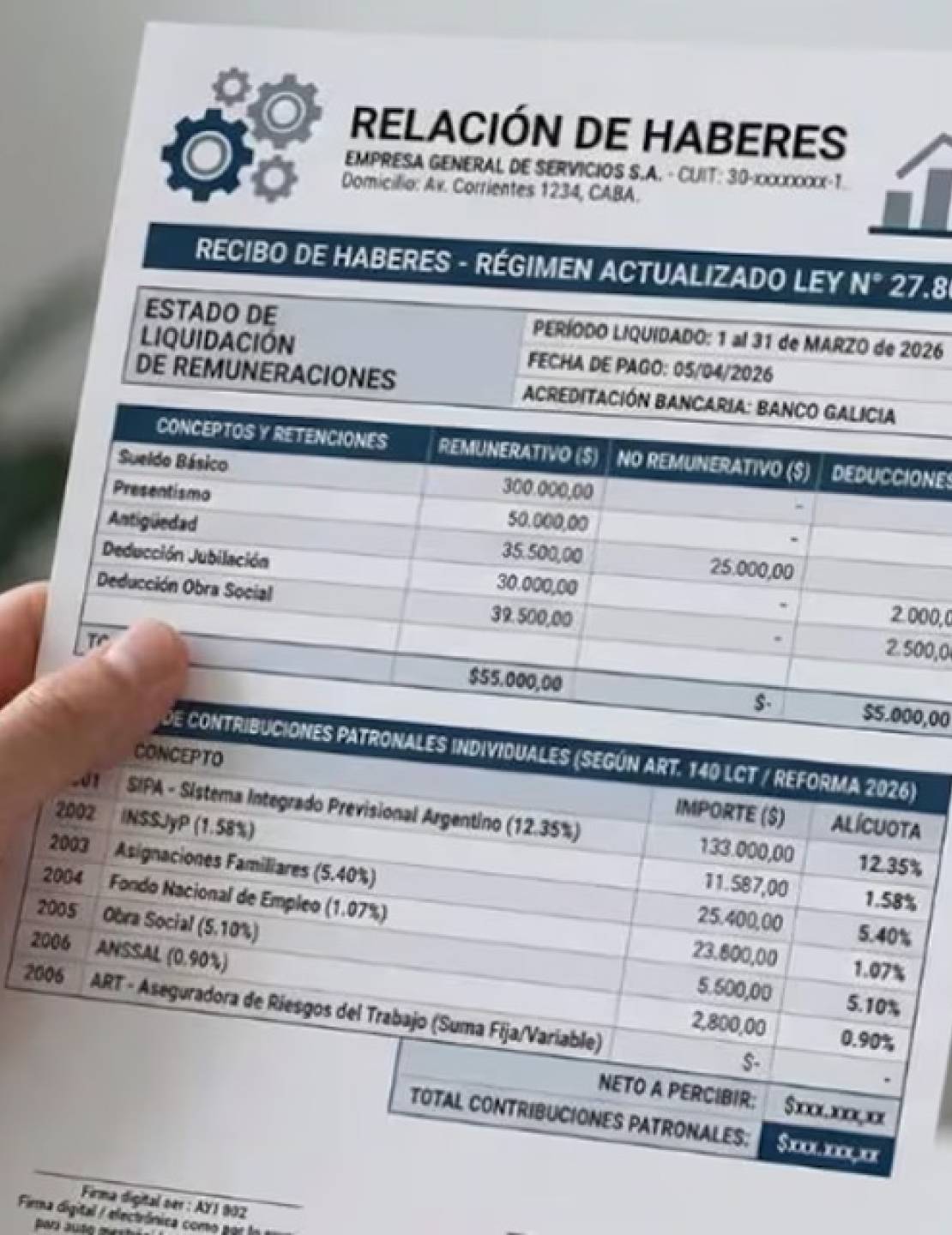 El Gobierno anunció la reglamentación del recibo de sueldo